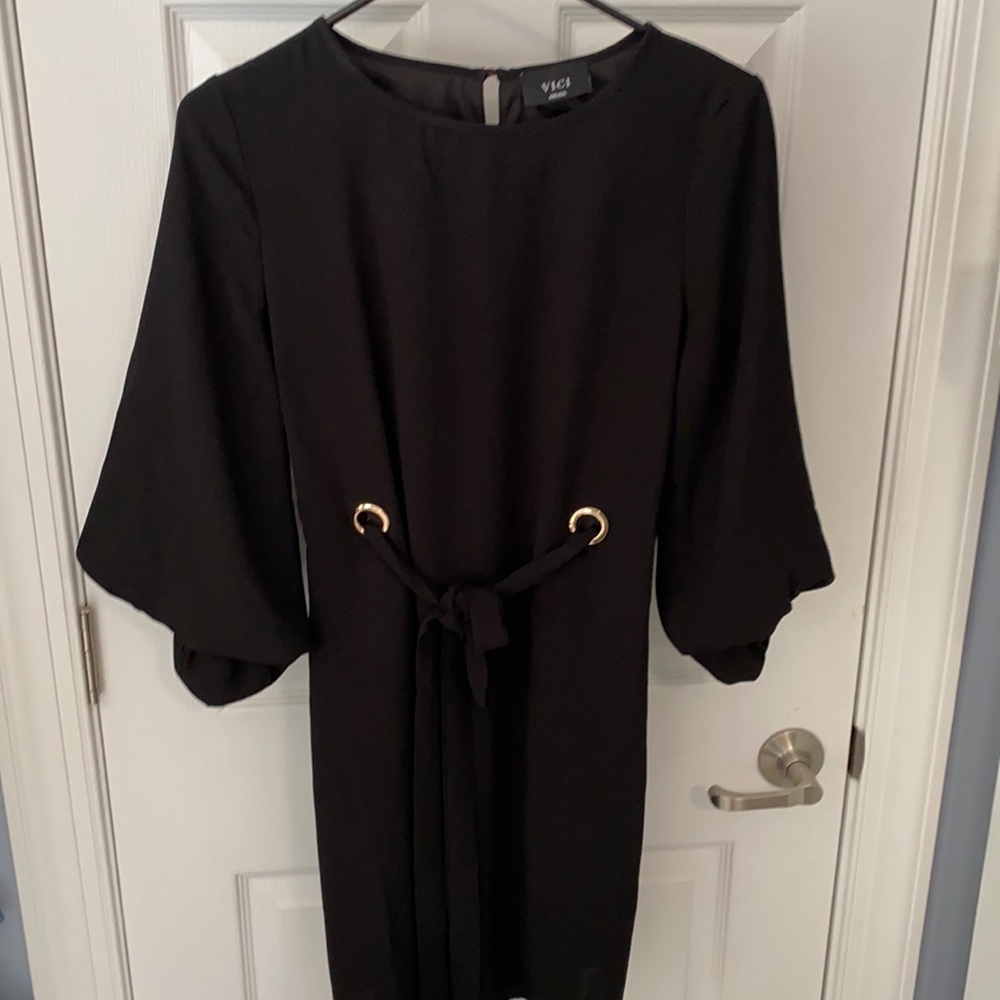 Vici bell sleeve black dress